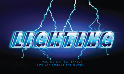 power lighting with text effect illustration