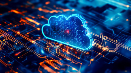 Modern technology and cloud computing concept