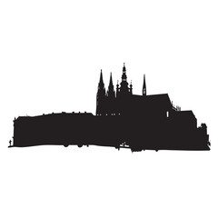 Naklejka premium Prague silhouette isolated in White background