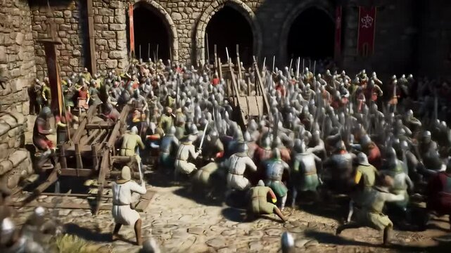 Medieval fortress under siege