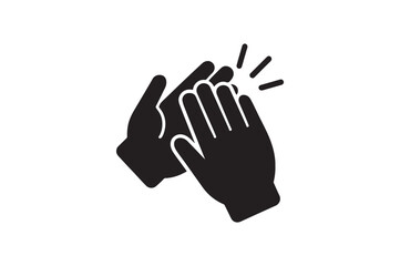 Fototapeta premium Clapping Hands silhouette vector with white background