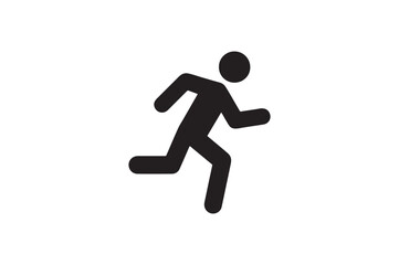 Running Man silhouette vector with white background