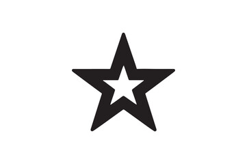 Obraz premium Star Icon silhouette vector with white background