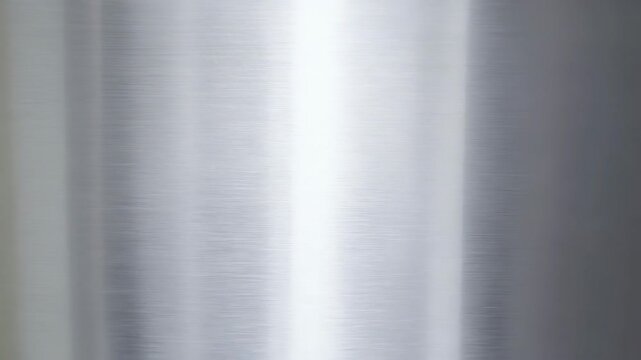 Close up shot of brushed metal surface, shiny silver steel with horizontal lines, abstract industrial background texture, modern design