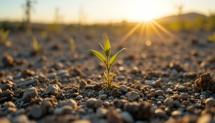 A Sapling Sprouts From Soil.