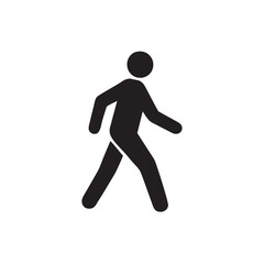 black and white vector pedestrian icon