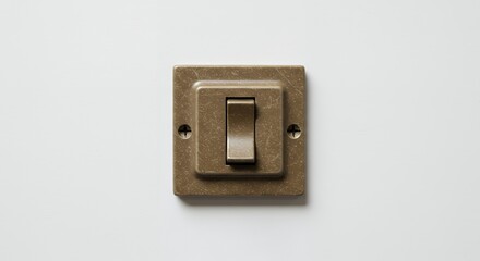 Beige light switch isolated on white background