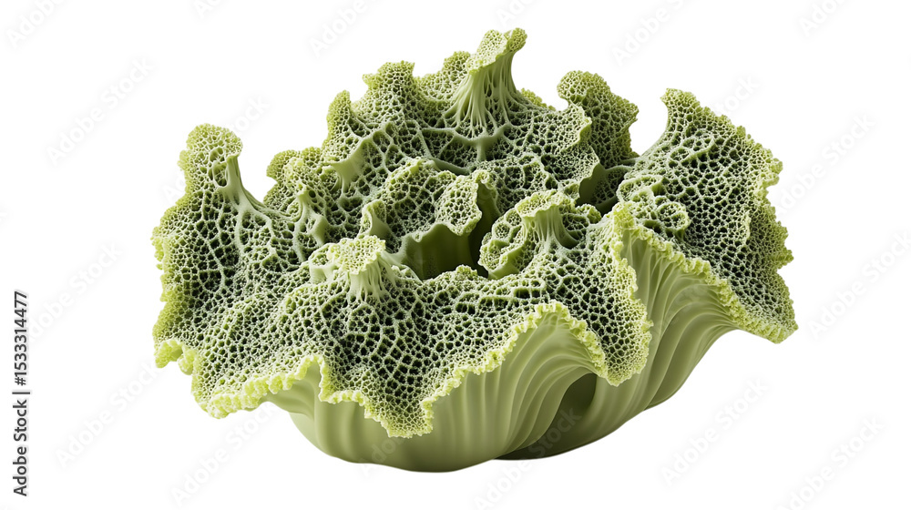 Aufkleber a close up shot of a romanesco broccoli with its fractal and geometric patterns against black backgr