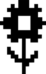 Fototapeta premium Pixelated Flower: A simple yet charming pixelated flower, reminiscent of vintage video game graphics, blooms with a retro charm. 