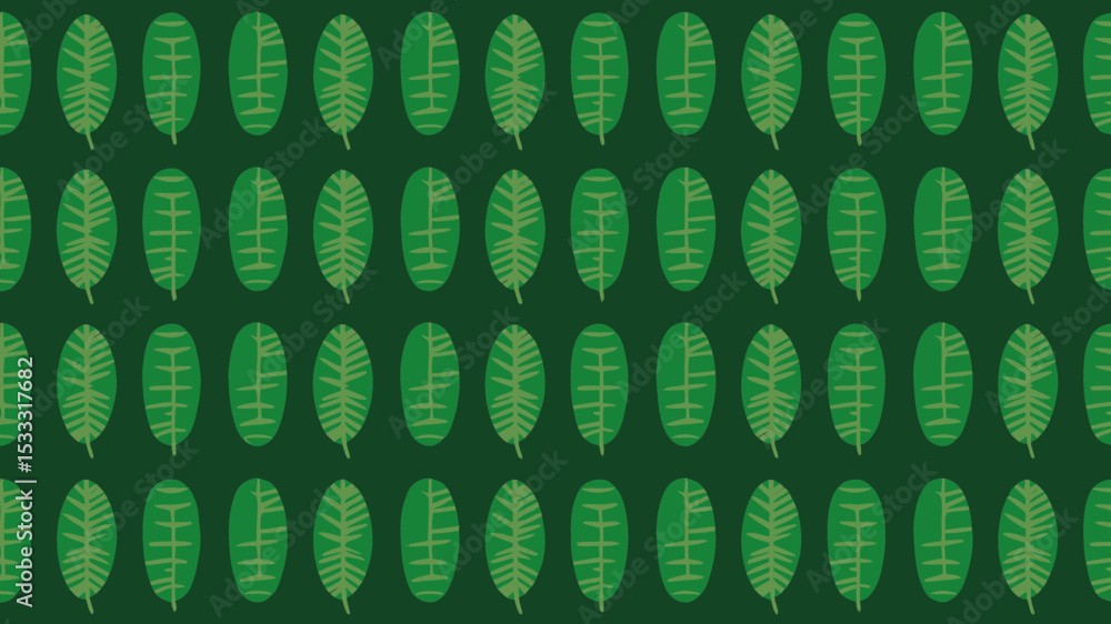 Poster elegant green leaf pattern design for branding projects and textile prints seamless repeat for appar