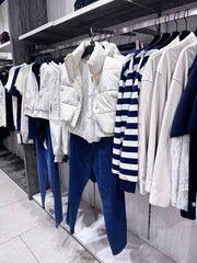  Spring or autumn collection of fashionable women's clothing.