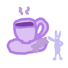 休憩しなさいと言っているウサギさんのイラスト（JPG/PNG)