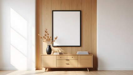 Blank Artwork on Top of Minimalist Interior Design