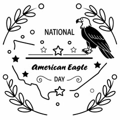 NATIONAL AMERICAN EAGLE DAY vector illustration