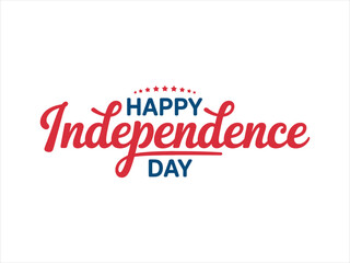 Happy Independence Day Calligraphy with Patriotic Stars Design

