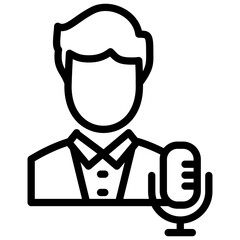 podcast host line icon