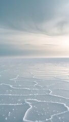 Vast and Peaceful Salt Desert Under Soft Overcast Light