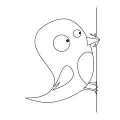 cartoon woodpecker vector illustrations. simple draw. outline.easy to edit