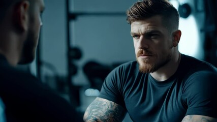 Professional Fitness Coach and Client Interaction Scene