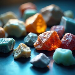 Geological rock samples being analyzed for radiometric dating, radiometric dating, analysis