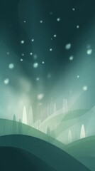 svg illustration style abstract night forest background. serenity. modern design. green color scheme.