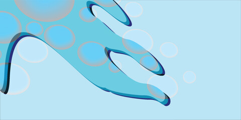 Abstract blue modern background with circle elements. Softness concept when looking. Bubble vector illustration for t-shirts, posters, banners and packaging.