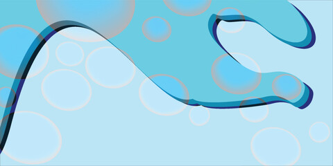 Abstract blue modern background with circle elements. Softness concept when looking. Bubble vector illustration for t-shirts, posters, banners and packaging.
