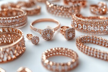 Diamond-Studded Rose Gold Accessories in High Detail