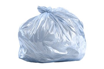 Fototapeta premium Isolated full white plastic garbage bag against black background for waste management