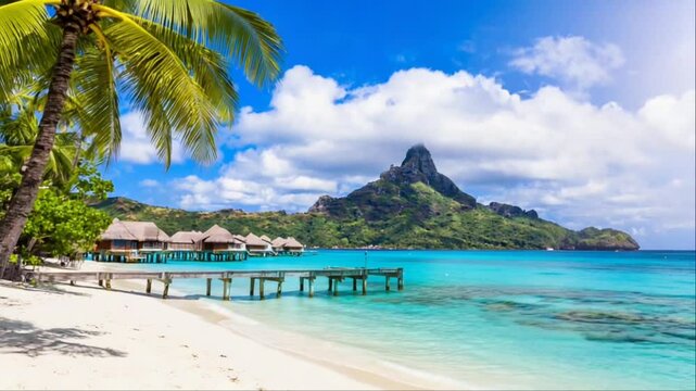 Bora Bora Island, French Polynesia. Aerial view.