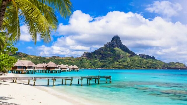 Bora Bora Island, French Polynesia. Aerial view.