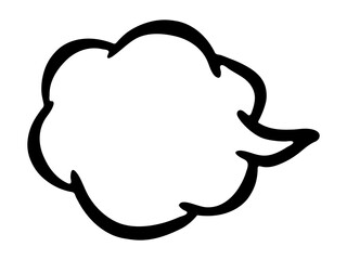 ため息のアイコンの白黒イラスト