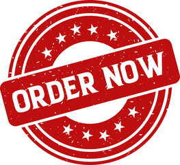 Order now red stamp, Stamp round style