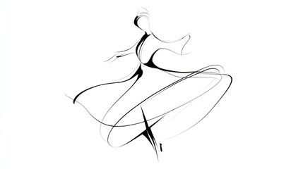 Captivating dance in motion with flowing lines emphasizing freedom and grace