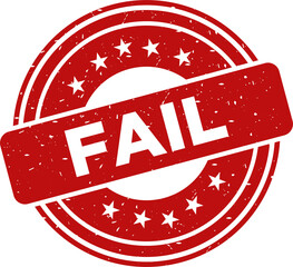 Fail red stamp, Stamp round style