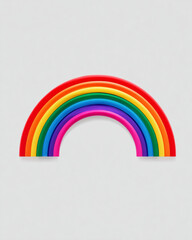 Isolated rainbow arch with red orange yellow green blue indigo and violet colors
