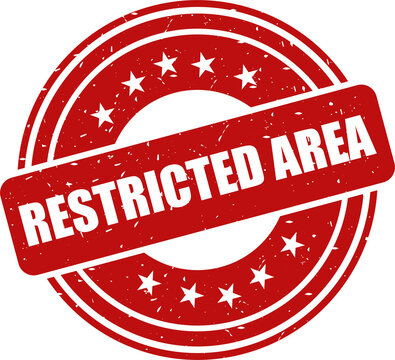 Restricted area red stamp, Stamp round style