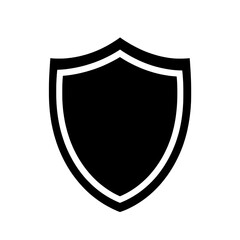 Bold shield icon with center cross design representing security, defense, and protection