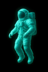 A glowing astronaut