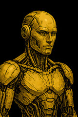 A golden cyborg