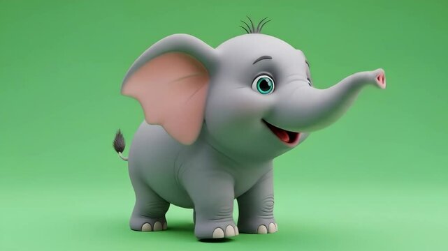 Walking Cartoon Baby Elephant