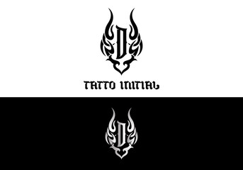 Tattoo Designs for Clothing Brands or Merchandise with Letter D