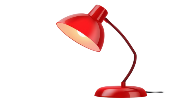 red lamp on white background