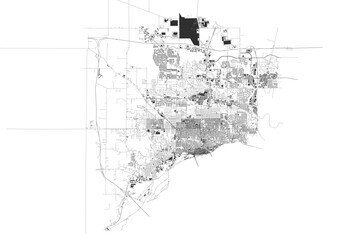 Black & White Davenport Road Development Vector Map