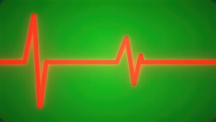 Lifeline's Pulse: A striking depiction of a vital heartbeat rhythm, its red line pulsating dynamically against a verdant green backdrop, capturing the essence of health and vitality.