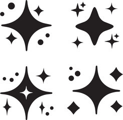 sparkle stars logo vector set, sparkle stars illustration vector, sparkle stars silhouette vector icon