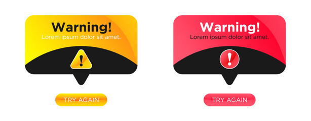 warning sign web pop up ui design