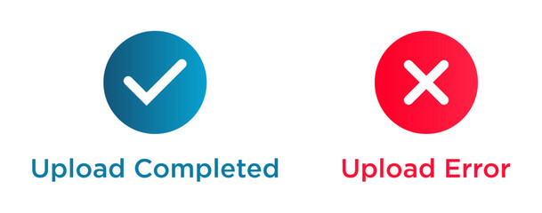 upload error and upload completed web ui design