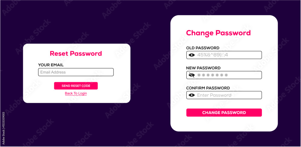 Poster reset and change password page web ui design