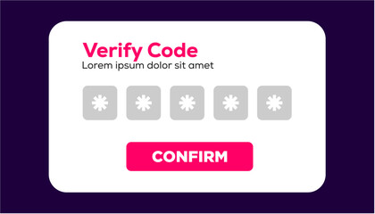 verification and authentication page web UI design template